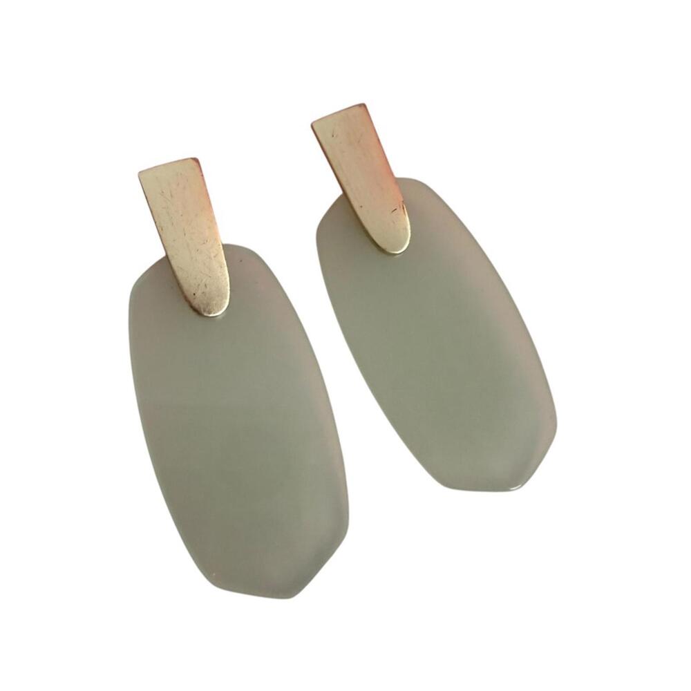Kendra Scott Aragon/ Rhodium Green Earrings preowned